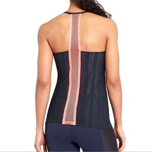 Athleta Navy Blue And Pink Racerback Tank M